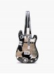 Cool Contrasting Design Unique Guitar Shape Punk Metal Rivet Chain Decoration Kawaii Fashion Bag