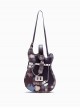 Cool Contrasting Design Unique Guitar Shape Punk Metal Rivet Chain Decoration Kawaii Fashion Bag