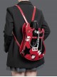 Cool Contrasting Design Unique Guitar Shape Punk Metal Rivet Chain Decoration Kawaii Fashion Bag