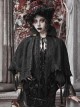 Scarlet Blood Peak Series Gothic Punk Black Lace Vampire Dracula Tassel Stand Collar Shawl Coat