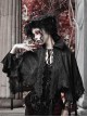 Scarlet Blood Peak Series Gothic Punk Black Lace Vampire Dracula Tassel Stand Collar Shawl Coat