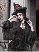 Scarlet Blood Peak Series Gothic Punk Black Lace Vampire Dracula Tassel Stand Collar Shawl Coat