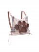 Cute Plush Cat Paw Pattern Cross Straps Large Capacity Kawaii Fashion Shoulder Crossbody Bag