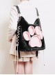 Cute Plush Cat Paw Pattern Cross Straps Large Capacity Kawaii Fashion Shoulder Crossbody Bag