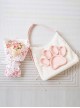 Cute Plush Cat Paw Pattern Cross Straps Large Capacity Kawaii Fashion Shoulder Crossbody Bag