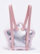 Silver Pink Splicing Metal Heart Belt Unique Five Pointed Star Shape Large Capacity Kawaii Fashion Backpack