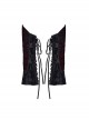 Scarlet Blood Peak Series Gothic Punk Black Cross Straps Bowknot Lace Sleeves