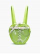 Dark Gothic Unique Apple Shape Bow Chain Cross Straps Decoration Large Capacity Kawaii Fashion Backpack