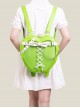 Dark Gothic Unique Apple Shape Bow Chain Cross Straps Decoration Large Capacity Kawaii Fashion Backpack