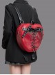 Dark Gothic Unique Apple Shape Bow Chain Cross Straps Decoration Large Capacity Kawaii Fashion Backpack