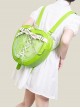 Dark Gothic Unique Apple Shape Bow Chain Cross Straps Decoration Large Capacity Kawaii Fashion Backpack