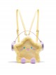 Cute Yellow Plush Cartoon Embroidered Earphones Star Shape Kawaii Fashion Shoulder Crossbody Bag