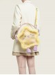 Cute Yellow Plush Cartoon Embroidered Earphones Star Shape Kawaii Fashion Shoulder Crossbody Bag