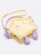 Cute Yellow Plush Cartoon Embroidered Earphones Star Shape Kawaii Fashion Shoulder Crossbody Bag