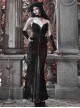 Scarlet Blood Peak Series Gothic Punk Black Heart Velvet Glitter Jacquard Lace Sexy Fishtail Tube Top Dress