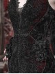 Scarlet Blood Peak Series Gothic Punk Black Heart Velvet Glitter Jacquard Lace Sexy Fishtail Tube Top Dress