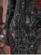 Scarlet Blood Peak Series Gothic Punk Black  Glitter Spider Web Semi Transparent Lace Fishtail Large Round Neck Dress