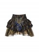 Gilded Gorgeous Noble Mercerized Black Golden Gothic Punk Ruffles Fluffy Tutu Skirt