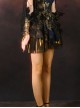 Gilded Gorgeous Noble Mercerized Black Golden Gothic Punk Ruffles Fluffy Tutu Skirt