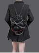 Black Dark Gothic Punk Style Metal Bondage Chain Heart Shape Kawaii Fashion Shoulder Crossbody Bag