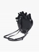 Black Dark Gothic Punk Style Metal Bondage Chain Heart Shape Kawaii Fashion Shoulder Crossbody Bag