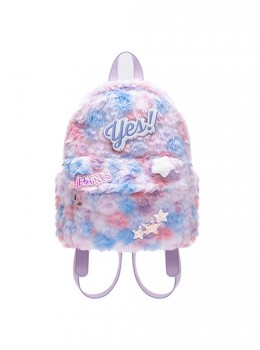 Blue Pink Laser Label Oil Painting Style Art College Style Kawaii Fashion Large Capacity Backpack