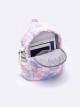 Blue Pink Laser Label Oil Painting Style Art College Style Kawaii Fashion Large Capacity Backpack