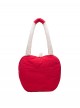 Red White Contrast Soft Plush Lightweight Cute Apple Shape Kawaii Fashion Large Capacity Backpack