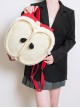 Red White Contrast Soft Plush Lightweight Cute Apple Shape Kawaii Fashion Large Capacity Backpack