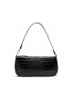 Retro Elegant PU Leather Distressed Style Crocodile Pattern Kawaii Fashion Handbag