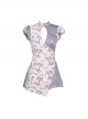 Agarwood Series Purple Dragon Jacquard New Chinese Style Kawaii Fashion Chest Hollow Sexy Cute Cheongsam Jumpsuit