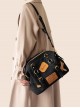 Retro Label Gold Rivets Casual Minimalist Style Suede Material Kawaii Fashion Shoulder Crossbody Bag