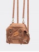 Retro Label Gold Rivets Casual Minimalist Style Suede Material Kawaii Fashion Shoulder Crossbody Bag