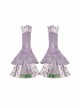 Agarwood Series Dragon Jacquard New Chinese Style Kawaii Fashion Purple Sweet Lace Ruffles Slit Sleeves