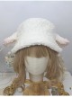 Fall Winter Soft Girl Sweet Lolita Japanese Cute Lamb Wool Thick Round Sheep Ears Bucket Hat