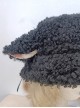 Soft Girl Cute Sweet Lolita Curly Lamb Wool Thick Sheep Ears Fall Winter Lambswool Bucket Hat