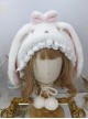 Soft Girl Cute Sweet Lolita Fall Winter Warm Lop Rabbit Lace Daily Ear Protection Hat