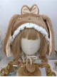 Soft Girl Cute Sweet Lolita Fall Winter Warm Lop Rabbit Lace Daily Ear Protection Hat