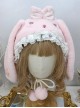 Soft Girl Cute Sweet Lolita Fall Winter Warm Lop Rabbit Lace Daily Ear Protection Hat