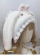 Soft Girl Cute Sweet Lolita Fall Winter Warm Lop Rabbit Lace Daily Ear Protection Hat