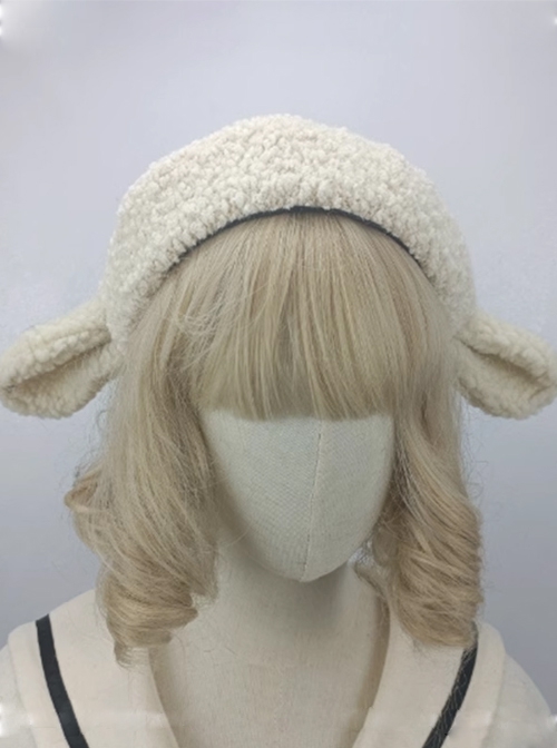 Handmade Fall Winter Daily Kawaii Cute Soft Lambswool Sweet Lolita Lamb Ear Beret