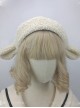 Handmade Fall Winter Daily Kawaii Cute Soft Lambswool Sweet Lolita Lamb Ear Beret