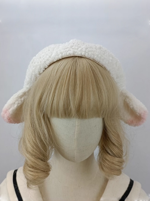 Handmade Fall Winter Daily Kawaii Cute Soft Lambswool Sweet Lolita Lamb Ear Beret