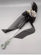 Catwalk Show Props Sweet Lolita Tea Party Rose Handmade Feather Rose Mesh Yarn Bowknot Fairy Wand