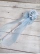 Catwalk Show Props Sweet Lolita Tea Party Rose Handmade Feather Rose Mesh Yarn Bowknot Fairy Wand