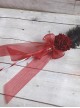 Tea Party Gothic Lolita Witch Rose Handmade Catwalk Props Feather Rose Mesh Yarn Bowknot Wand