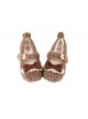 Dudu Bear Series Plush Soft Ruffles Fall Winter Bowknot Sweet Lolita Round Toe Mary Jane Shoes