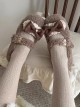 Dudu Bear Series Plush Soft Ruffles Fall Winter Bowknot Sweet Lolita Round Toe Mary Jane Shoes