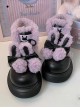 Rabbit Velvet Series Cute Bunny Ears Kawaii Fashion Fur Edge Plush Warm Thick-Soled Cotton Snow Boots