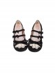 Lace Bread Series Sweet Lolita Round Toe Double Breasted Bowknot Retro Elegant Mary Jane Shoes